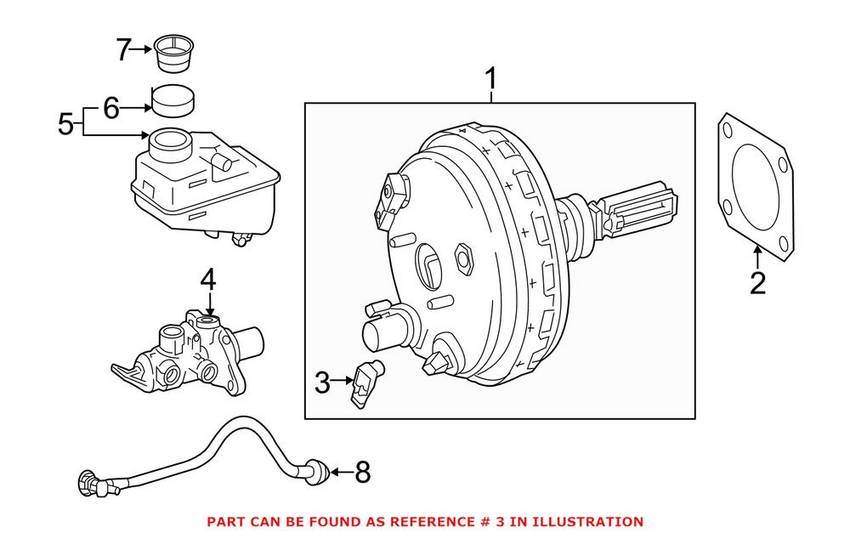 Mercedes Power Brake Booster Vacuum Sensor 0009059203